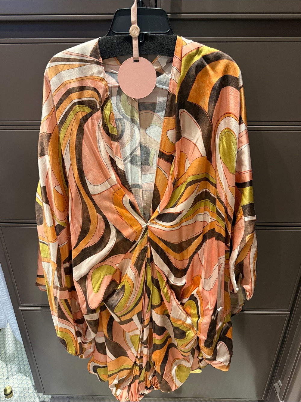 Alexis Swirl Twist-Front Tunic dress, never worn, tag fell off, size S